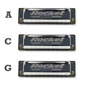 Propack 3 Armónicas Hohner New Rocket C-G-A M2013PP