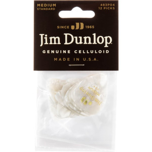 Player´s Pack 12 Púas Dunlop 483P-04MD Celluloid White Perloid Medium