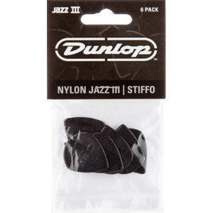 Player´s Pack 6 Púas Dunlop 47P-3S Nylon Jazz III Negra