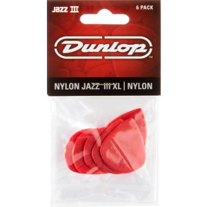Player´s Pack 6 Púas Dunlop 47P-XLN Nylon Jazz III XL Roja