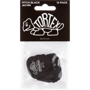 Player´s Pack 12 Púas Dunlop 488P-060 Tortex Pitch Black Std 0.60mm