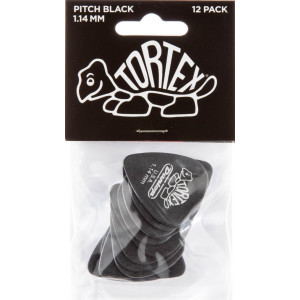 Player´s Pack 12 Púas Dunlop 488P-114 Tortex Pitch Black Std 1.14mm