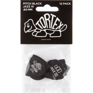 Player´s Pack 12 Púas Dunlop 482P-060 Tortex Pitch Black Jazz 0.60mm