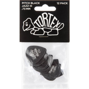 Player´s Pack 12 Púas Dunlop 482P-073 Tortex Pitch Black Jazz 0.73mm