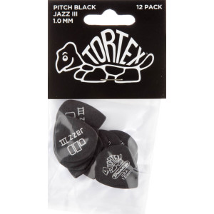 Player´s Pack 12 Púas Dunlop 482P-100 Tortex Pitch Black Jazz 1.00mm