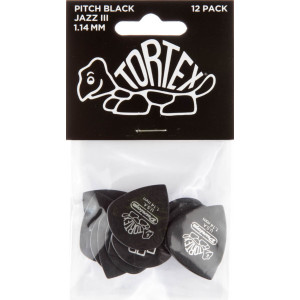 Player´s Pack 12 Púas Dunlop 482P-114 Tortex Pitch Black Jazz 1.14mm