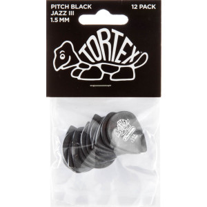 Player´s Pack 12 Púas Dunlop 482P-150 Tortex Pitch Black Jazz 1.50mm