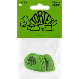 Player´s Pack 6 Púas Dunlop 472PM3 Tortex Jazz 0.88mm