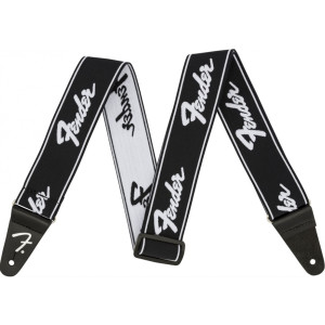 Correa Fender 099-0642-074 Weighless Running Logo Negra/Blanca 2