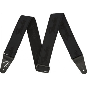 Correa Fender 099-0642-076 Weighless Running Logo Negra/Negra 2