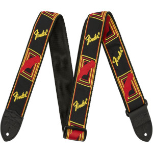 Correa Fender 099-0681-500 Monogrammed Negra/Amarilla/Roja 2