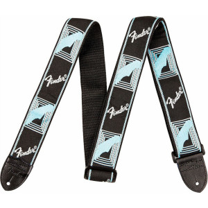 Correa Fender 099-0681-502 Monogrammed Negra/Gris Claro/Azul 2