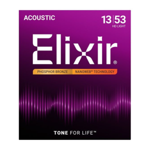 Juego Cuerdas Guitarra Acústica Elixir Ph Nanoweb HD 16182 (13-53)