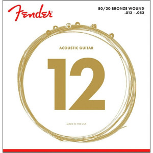 Juego Cuerdas Guitarra Acústica Fender 70-L 80/20 Bronze 012-052