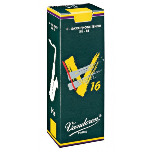 Caja 5 Cañas Saxo Tenor Vandoren V-16 2 caja verde oscuro