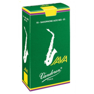 Caja 5 Cañas Saxo Tenor Vandoren Java 3½ caja verde