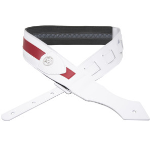 Correa Guitarra BG Cuero Blanco/Rojo GLD189