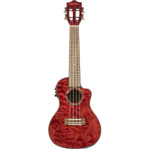 Ukelele Barítono Lanikai LKUQMBKCEB Quilted Maple Electrificado Rojo